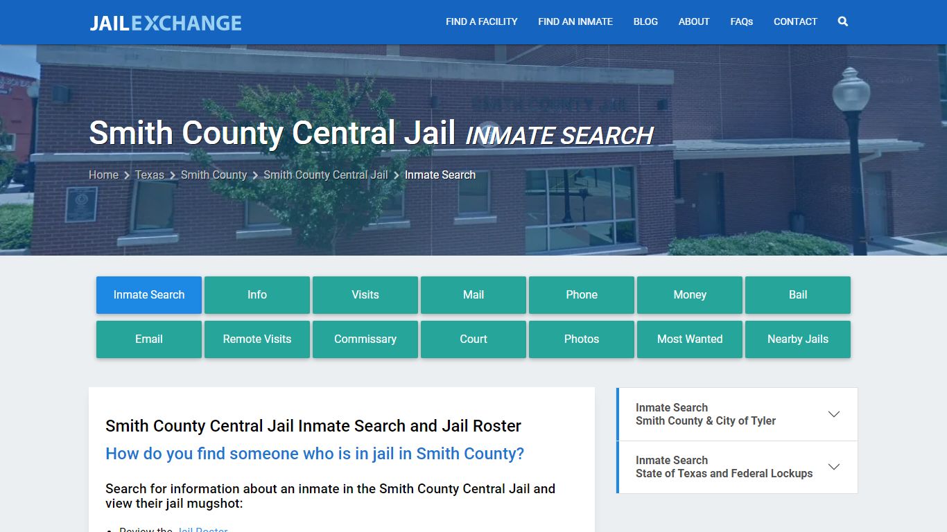 Inmate Search: Roster & Mugshots - Smith County Central Jail, TX